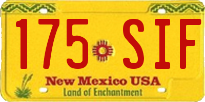 NM license plate 175SIF