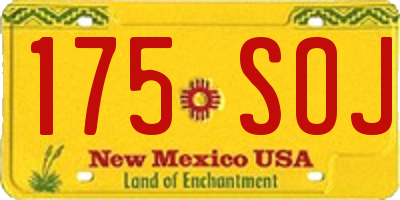 NM license plate 175SOJ
