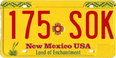 NM license plate 175SOK