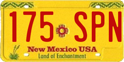 NM license plate 175SPN