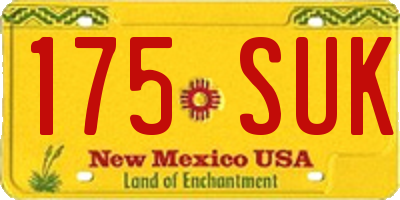NM license plate 175SUK