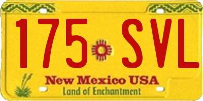 NM license plate 175SVL