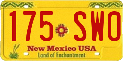 NM license plate 175SWO