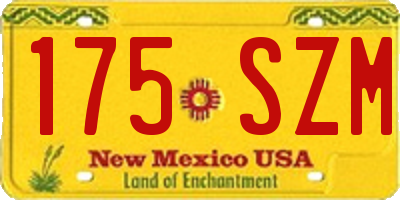 NM license plate 175SZM