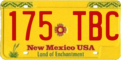 NM license plate 175TBC