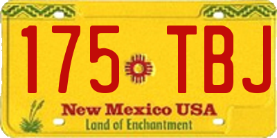 NM license plate 175TBJ