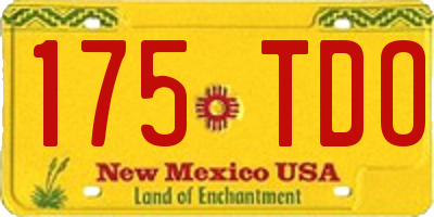 NM license plate 175TDO