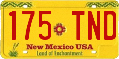 NM license plate 175TND