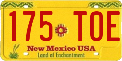 NM license plate 175TOE