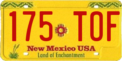 NM license plate 175TOF