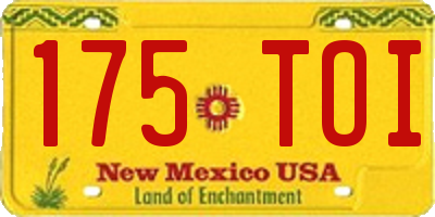 NM license plate 175TOI
