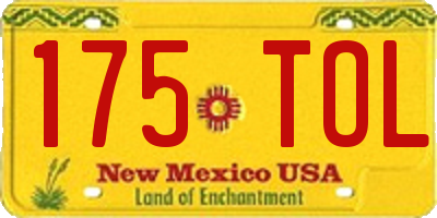 NM license plate 175TOL