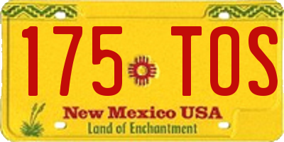 NM license plate 175TOS