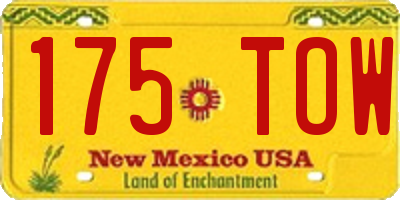 NM license plate 175TOW