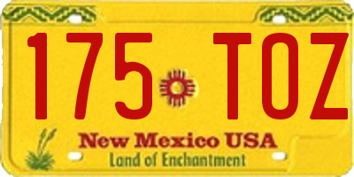 NM license plate 175TOZ