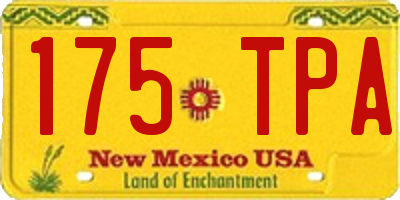 NM license plate 175TPA