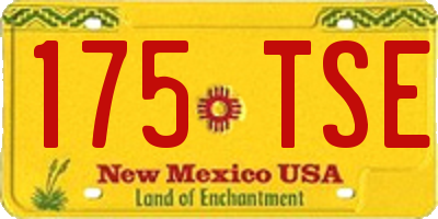 NM license plate 175TSE