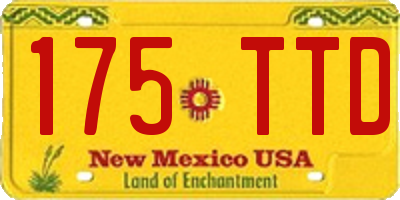 NM license plate 175TTD