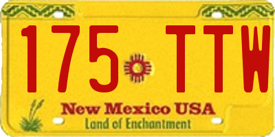 NM license plate 175TTW