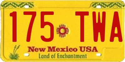 NM license plate 175TWA