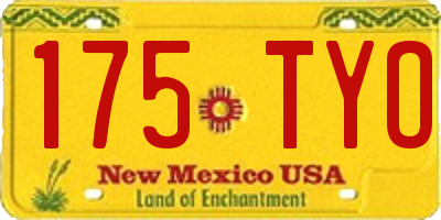 NM license plate 175TYO