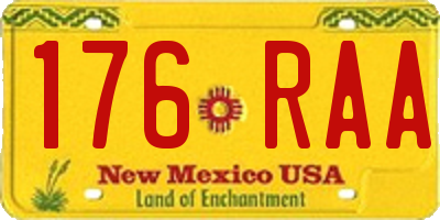 NM license plate 176RAA