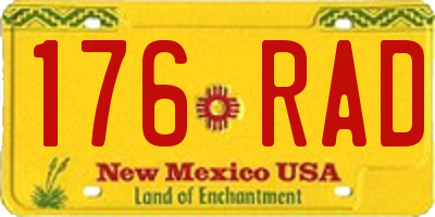 NM license plate 176RAD