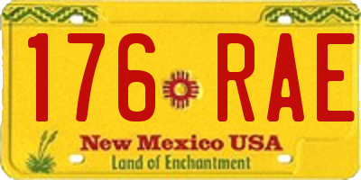 NM license plate 176RAE