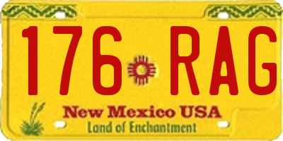 NM license plate 176RAG