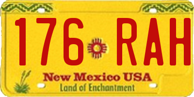 NM license plate 176RAH