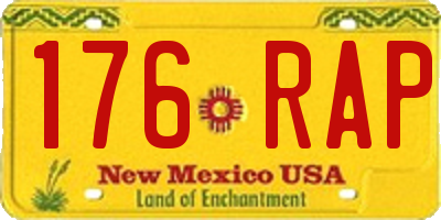 NM license plate 176RAP