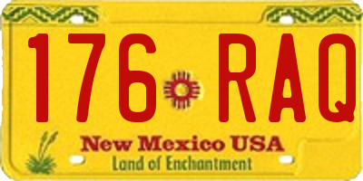 NM license plate 176RAQ