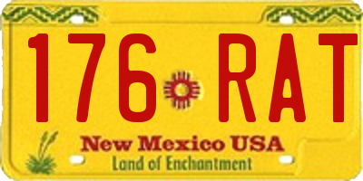 NM license plate 176RAT