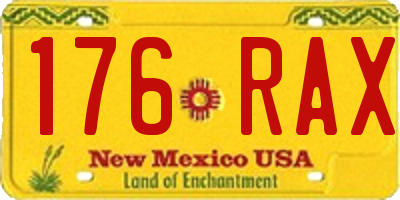 NM license plate 176RAX