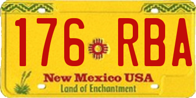 NM license plate 176RBA