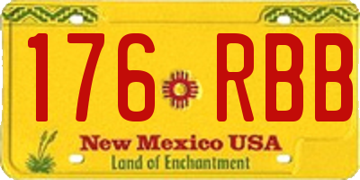 NM license plate 176RBB
