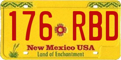NM license plate 176RBD