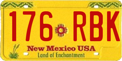 NM license plate 176RBK