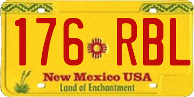 NM license plate 176RBL
