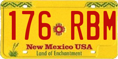 NM license plate 176RBM