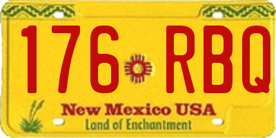 NM license plate 176RBQ
