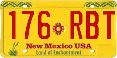 NM license plate 176RBT