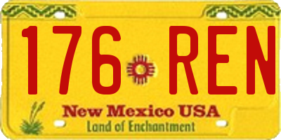 NM license plate 176REN