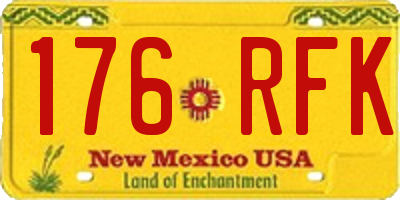 NM license plate 176RFK
