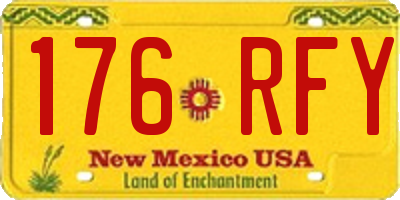 NM license plate 176RFY
