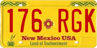 NM license plate 176RGK