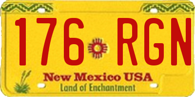 NM license plate 176RGN