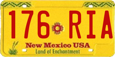 NM license plate 176RIA
