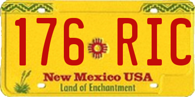NM license plate 176RIC