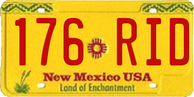 NM license plate 176RID